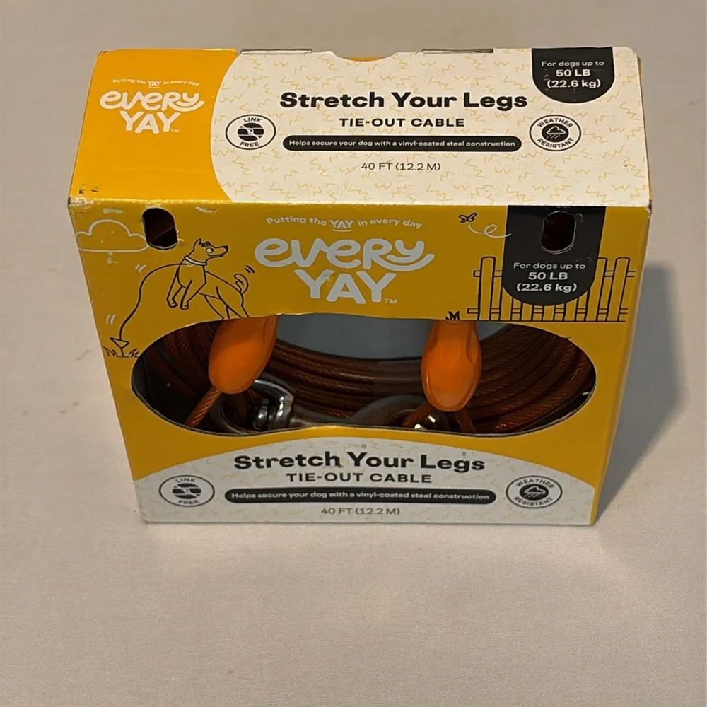 NWT Every Yay Dog Cable Run 40 Feet